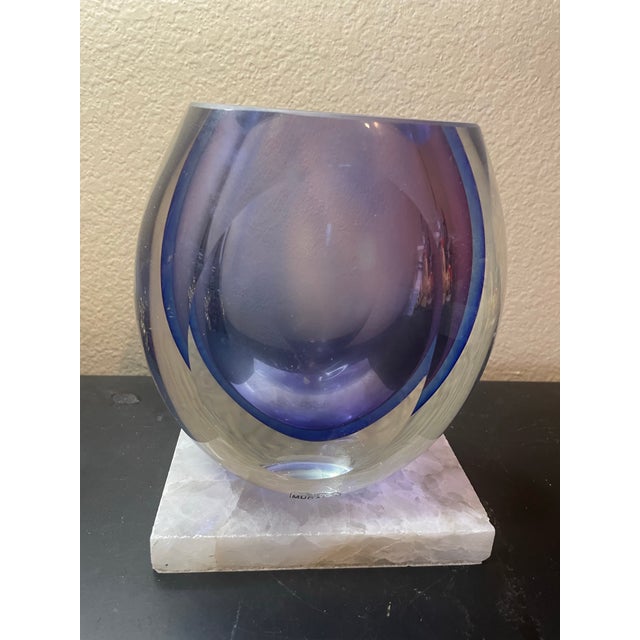 Stunning Favio Poli For Seguso Murano Italy 7” Faceted Sommerso Vase This is a beautiful 7" faceted Sommerso vase made by...