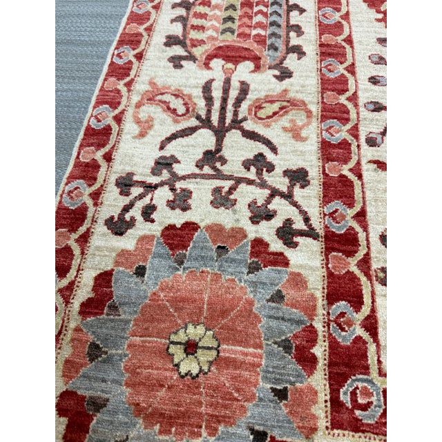 Early 21st Century 5ft X 7ft 10in Yildiz Suzani Hand Knotted Area Rug For Sale - Image 5 of 12