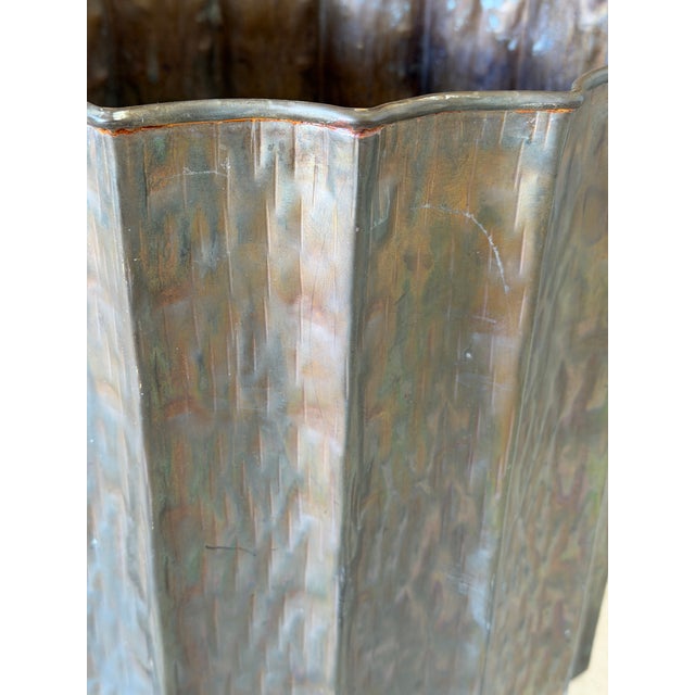 Mid-Century Italian Hammered Brass Jardiniere by Egidio Casagrande For Sale - Image 4 of 12