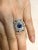 Metal Vintage Art Deco Agl Cert. No Heat Blue Sapphire & Old Cut Diamond Platinum Ring Size 8 For Sale - Image 7 of 8