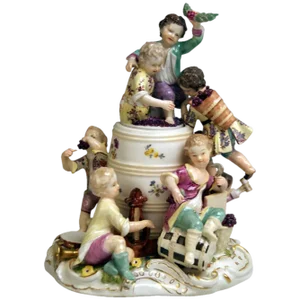 Rococo Model 2120 Children as Wine-Growers Figurine by Kaendler for Meissen, 1760s
