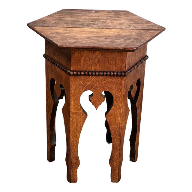 Antique Arts & Crafts Small Oak Occasional Table C. 1910 For Sale