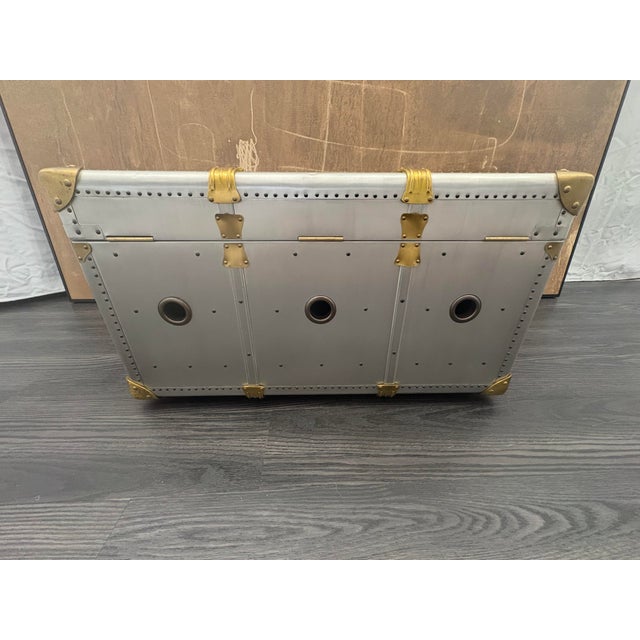 Rh Restoration Hardware Vintage Porter's Trunk For Sale - Image 10 of 18