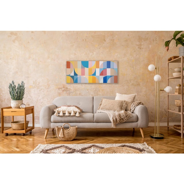 Yellow 2026, Color Field Grid Painting, Bauhaus Style, Summer Prism, Primary Tones Acrylic Paint on Canvas by Natalia Roman For Sale - Image 8 of 8