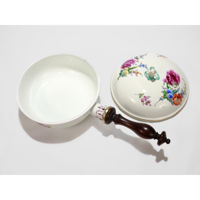 White Antique Marcolini Period Meissen Porcelain Floral Bordeleau or Chamber Pot For Sale - Image 8 of 14