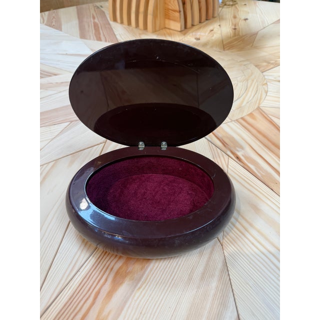 Vintage Italian Oval Vanity Box With Smoked Mirror For Sale In Los Angeles - Image 6 of 7