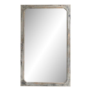 19th Century France Antique White Wood Mirror For Sale