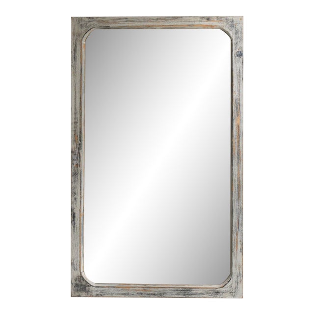 19th Century France Antique White Wood Mirror For Sale