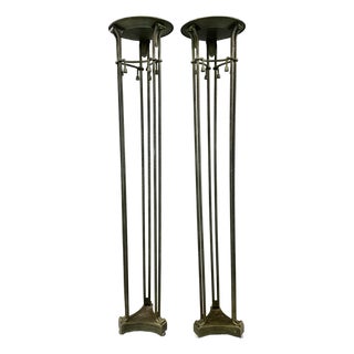 Artd Deco Modern Metal Fern Stands - A Pair of 2 For Sale