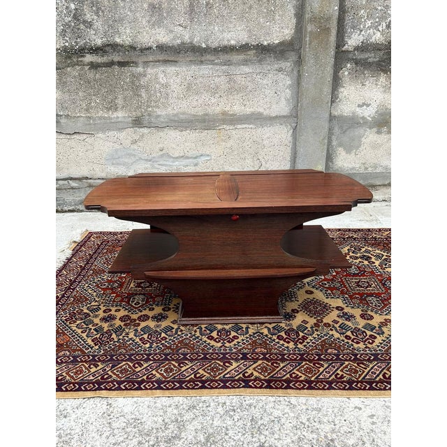 Brown Vintage Bar Table with Automatic Opening, 1960s For Sale - Image 8 of 10