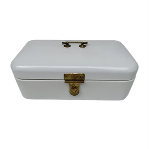 Antique Enamelled White Lunch Box from Bing-Werke