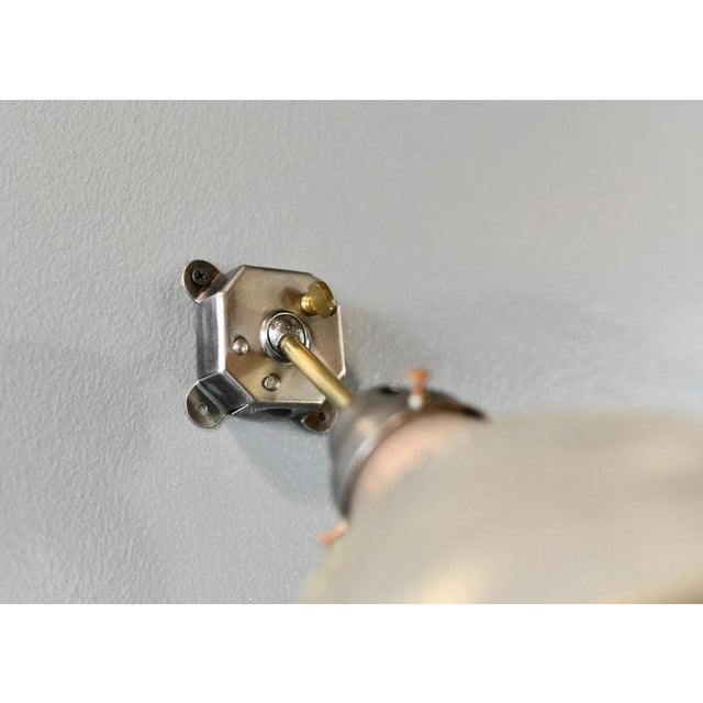 Articulated Wall Sconces By Holophane Circa 1940s Articulated steel arms - Prismatic glass shades - Takes E27 fitting...