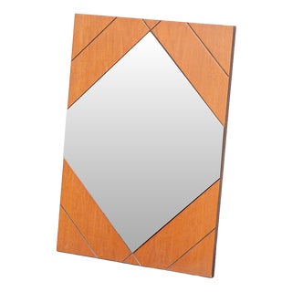 Vintage Wooden Wall Mirror, 1970s For Sale