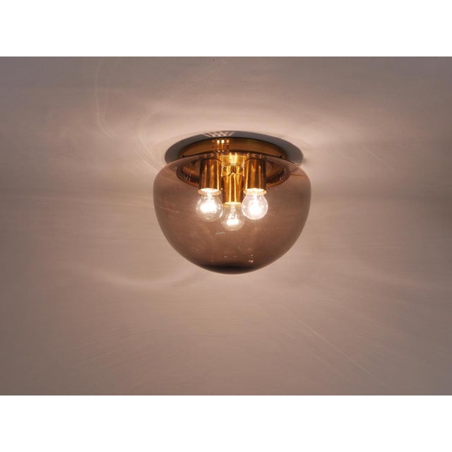 Mid-Century Glass Globe Flushmount from Peill & Putzler, Germany, 1970s For Sale - Image 13 of 14