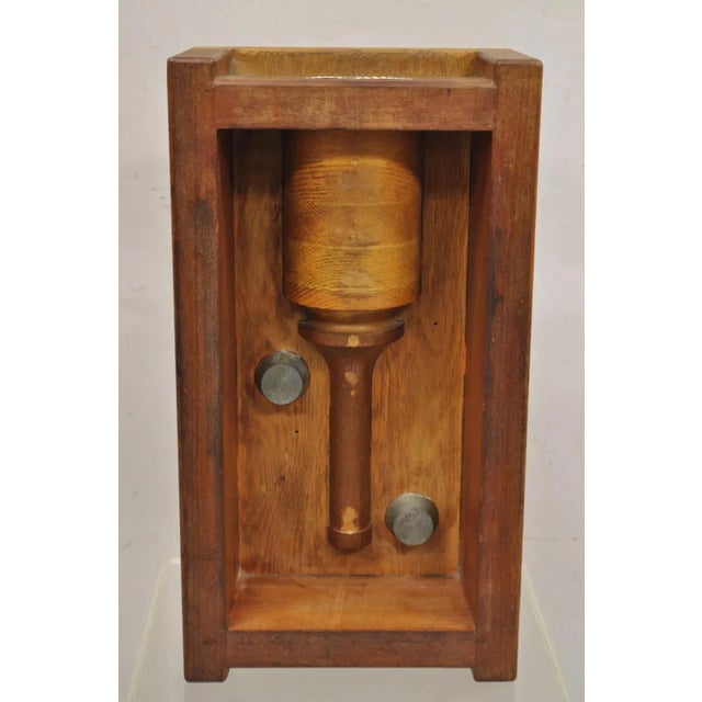 Vintage Industrial Foundry Wooden Block Mold Architectural Valcor Engine Corp For Sale - Image 12 of 12