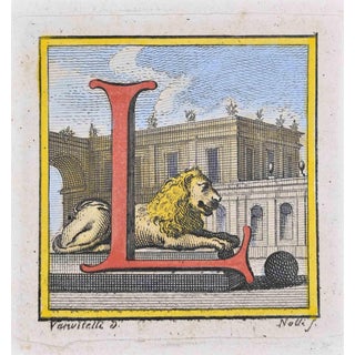 Luigi Vanvitelli, Letter L, Etching, 18th Century For Sale
