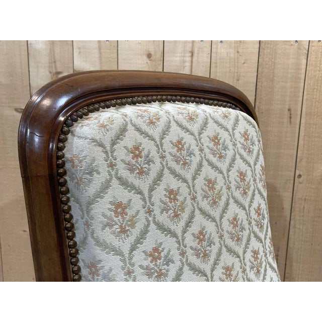 Wood Antique Voltaire Armchair in Walnut, 1800s For Sale - Image 7 of 12