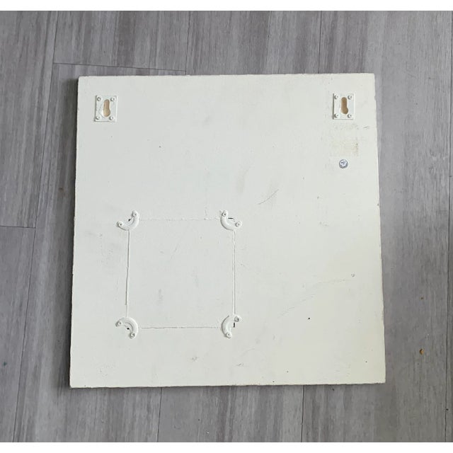 Neoclassical Square Greek Style Mother of Pearl Covered Cream and Gold Wall Mirror For Sale - Image 3 of 4