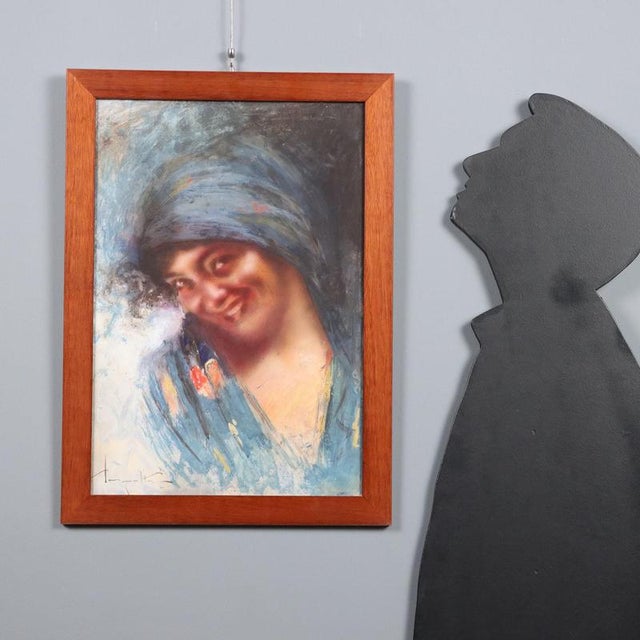 Tempera on paper. Signed lower left. Antonio Pagnotta's portraiture of female figures is a recurring theme in his work,...