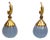 Pair of Chalcedony, Diamond and 18k Gold Drop Hoop Earrings For Sale