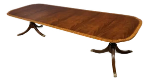 Traditional Mahogany Scallop Cornered Dining Table by Leighton Hall - Showroom Sample