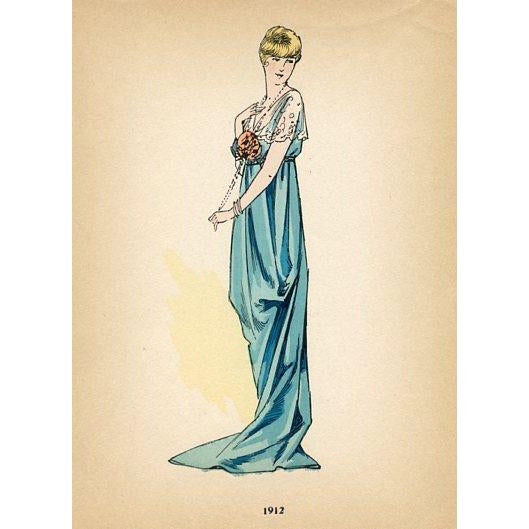Illustration French Fashion Prints From the 1920s, Set of 6, Original Antique Pochoir Prints, France For Sale - Image 3 of 7