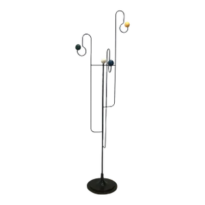 Mid Century Modern Tall Iron and Balls Coat Rack