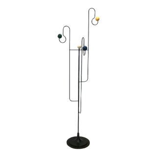 Tall Mid Century Wrought Iron Coat Rack For Sale