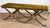 Vintage French Regency Double X Gilded Green Velvet Tuft Window Bench For Sale - Image 4 of 15