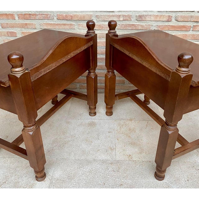 20th Century French Nightstands with One Drawer, 1950s, Set of 2 For Sale - Image 10 of 18