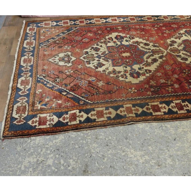 Large Traditional Tree of Life Red Wool Rug, 1920s For Sale - Image 6 of 10