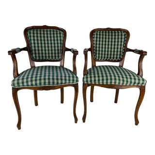 Rustic Louis XV Fauteuil Chairs a Pair For Sale