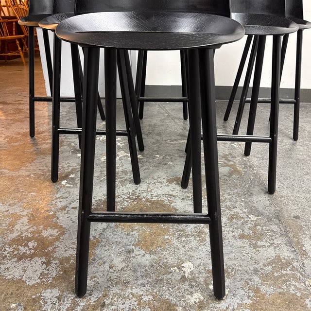 Black Stefan Diez for E15 Jean Bar Stools, Set of Six For Sale - Image 8 of 12