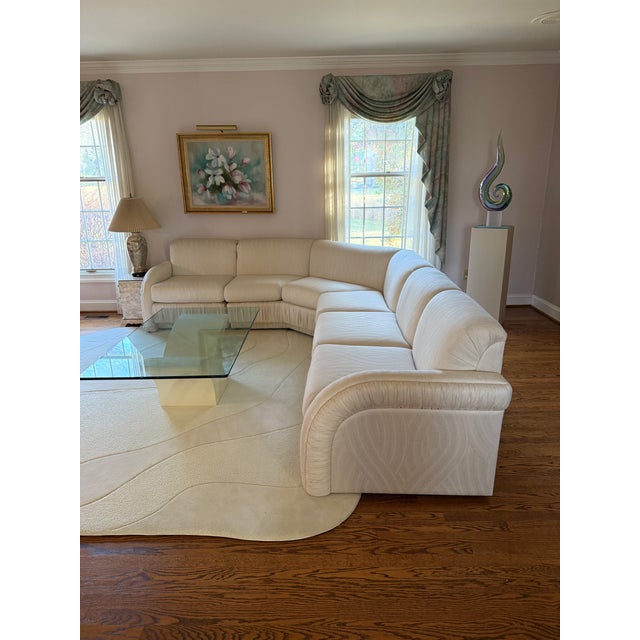Late 20th Century Vintage Postmodern Fully Upholstered Sculptural Sectional For Sale - Image 5 of 11