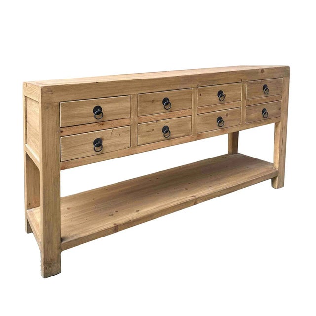 Farmhouse 8-Drawer Console Table For Sale In Los Angeles - Image 6 of 7