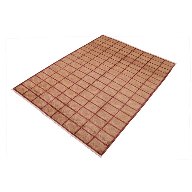 With strict standards of craftsmanship and quality of materials used this modern inspired hand-knotted Gabbeh rug is a...