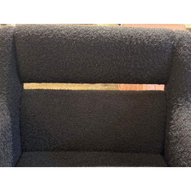 Mid 20th Century Pair of Black Mohair Mid-Century Modern Gigi Radice Design Lounge Chairs For Sale - Image 5 of 6