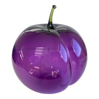Hand Blown Oversized Glass Plum For Sale