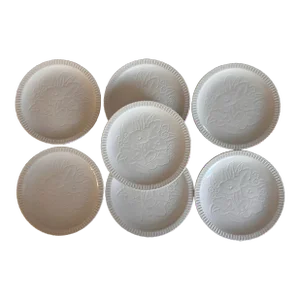 Set of 7 Vintage Syracuse Shelled Floral Plates