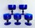 Glass Mid-Century Modern Cobalt Blue Sculptural Stemmed Goblet Glasses, Set of 5 For Sale - Image 7 of 7