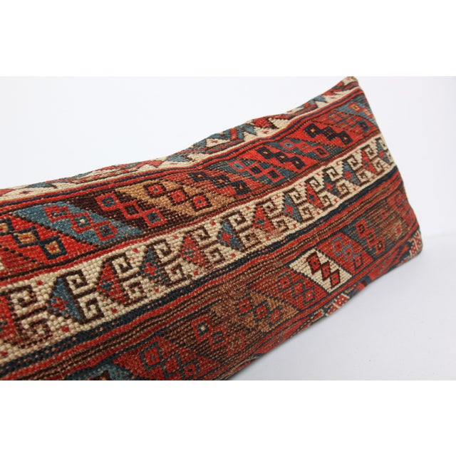 Decorative Handwoven Caucasian Lumbar Rug Pillow Cushion Cover 16'' X 44'' For Sale - Image 10 of 11