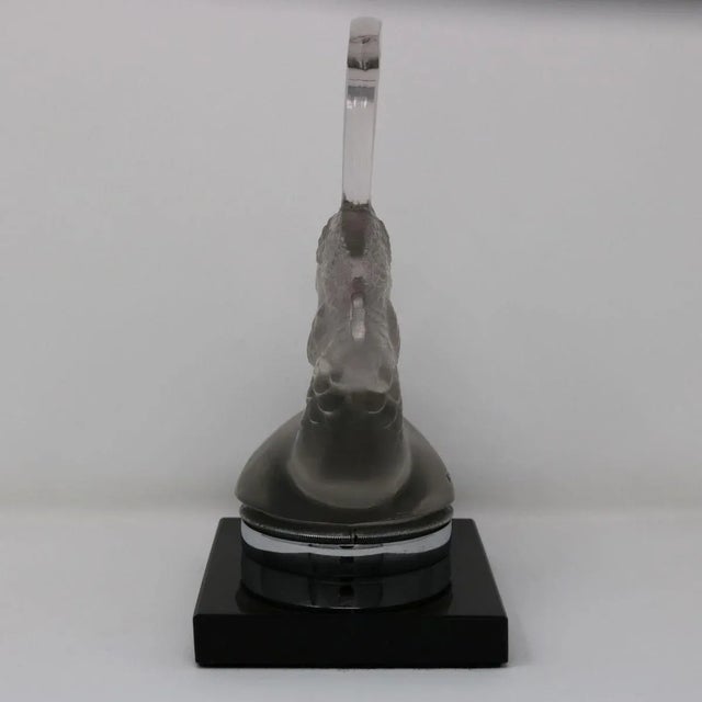 Transparent 1920s Rene Lalique Glass 'Tete De Paon' Peacock Car Mascot For Sale - Image 8 of 13