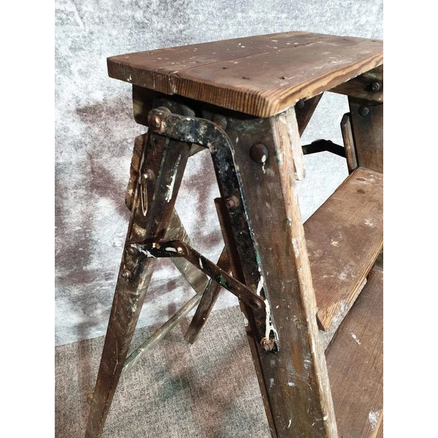 Vintage Wood Step Painters Ladder, 1970s For Sale - Image 11 of 14