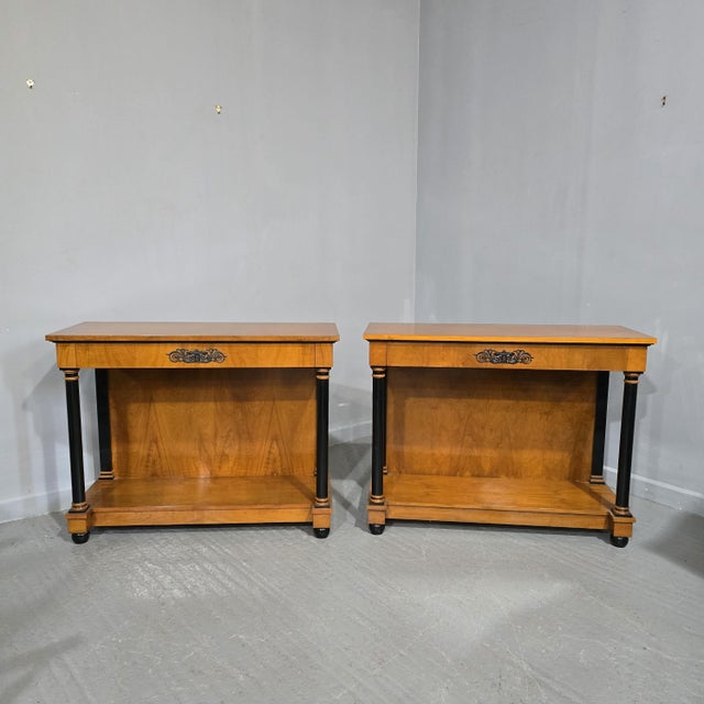 French Birch Console Tables, 1930s, Set of 2 For Sale - Image 15 of 15