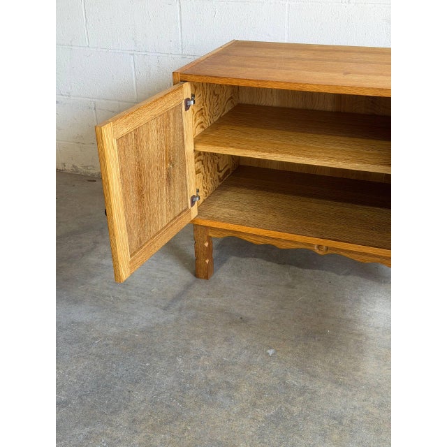 Vintage Danish Oak Cabinet by Henning Mid Century Scandinavian Storage Cabinet For Sale - Image 9 of 9