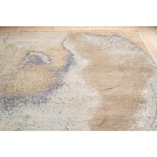 8x10 Gray Classic Lydia Silver Hand Knotted Wool Abstract Modern Carpet Rug For Sale - Image 4 of 8