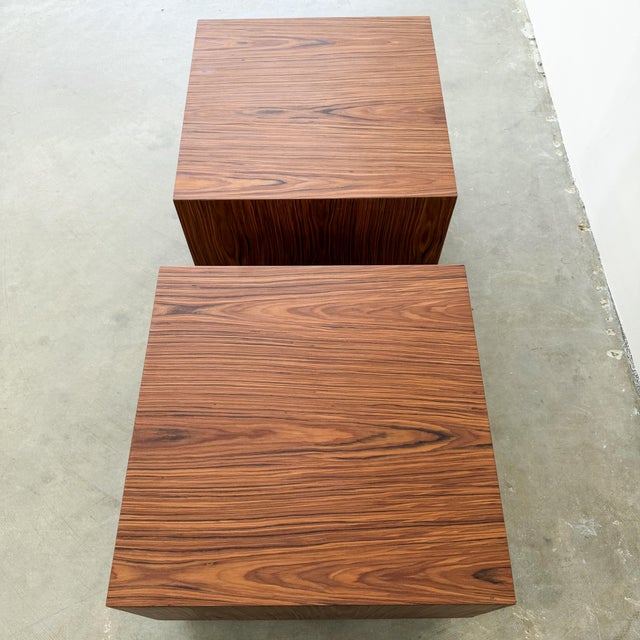 Pair of Mid-Century Modern Rosewood Cube End Tables, 1970s For Sale - Image 10 of 11