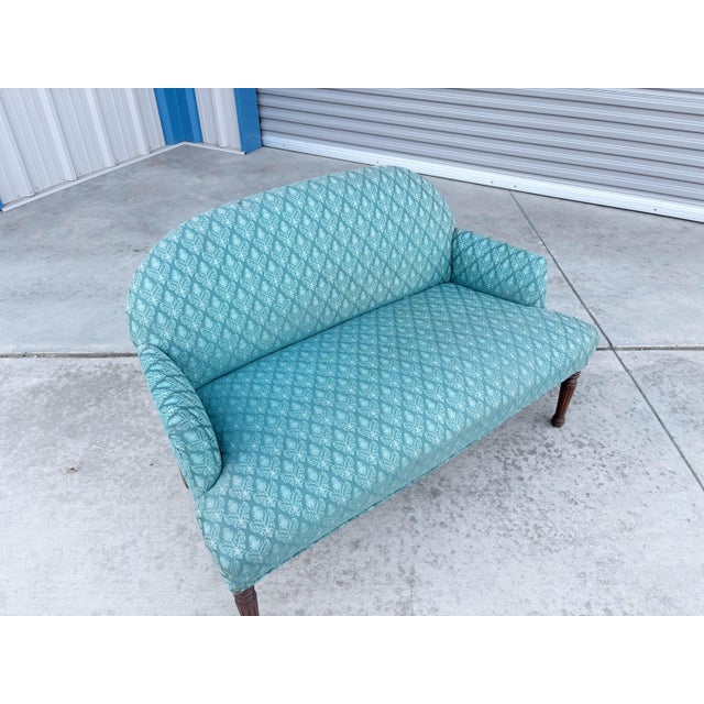 Mid-Century Modern 1960s Mid Century Mahogany Loveseat For Sale - Image 3 of 12