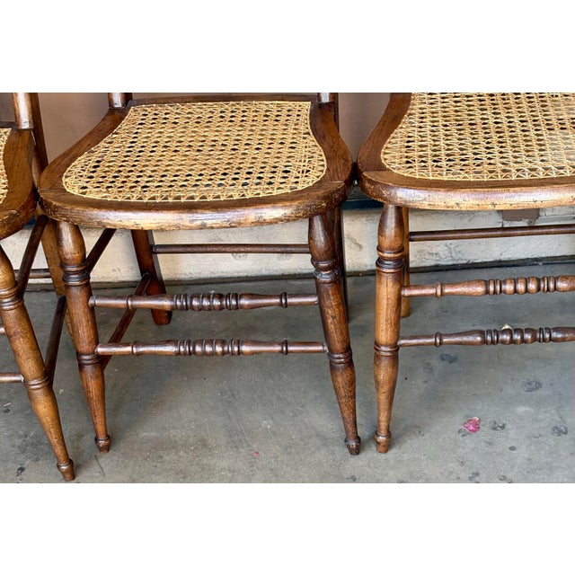 Early 20th Century Antique French Style Cane Seat Chairs - Set of 3 For Sale In Phoenix - Image 6 of 11