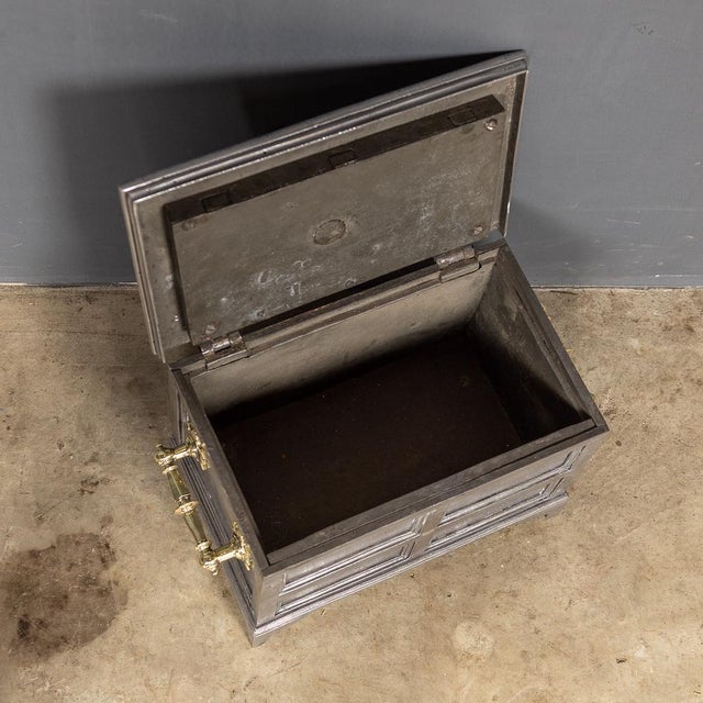 Silver Antique Victorian Bound Strong Box in Cast Iron, 1850 For Sale - Image 8 of 18